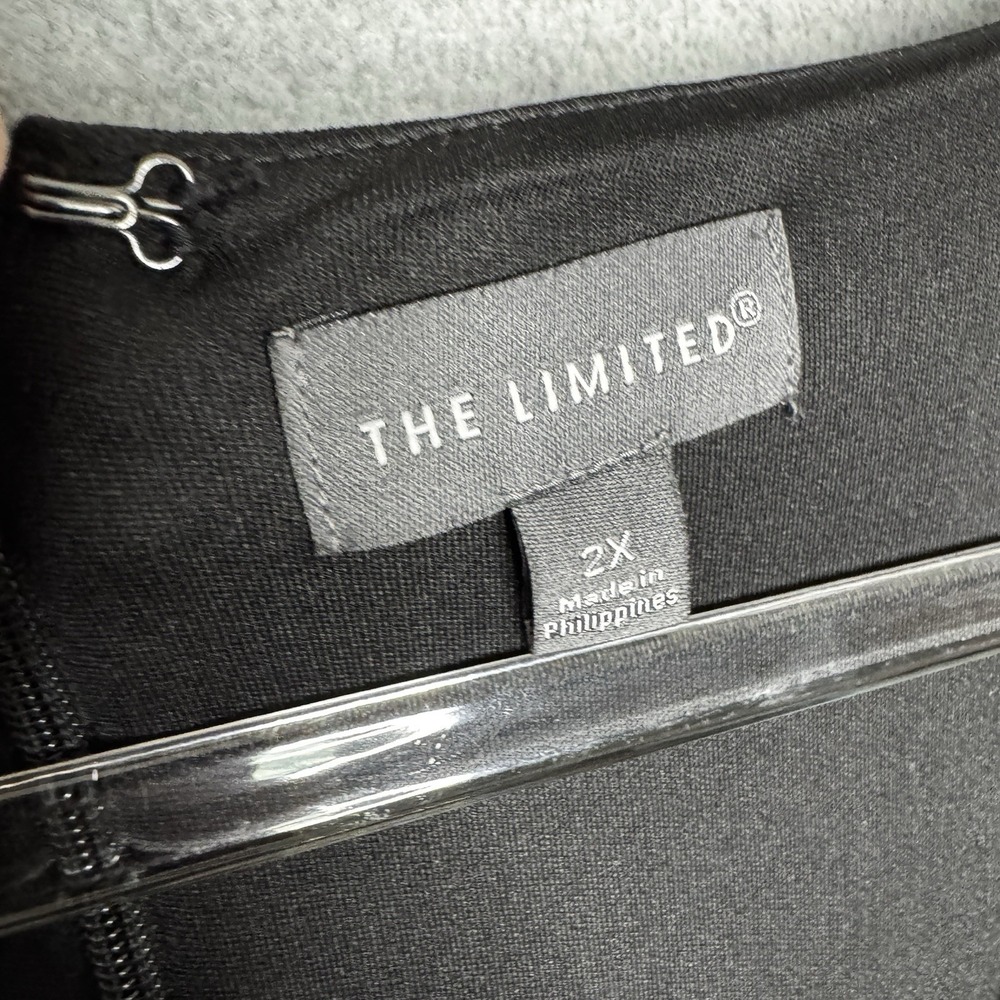 The Limited Black Sheath LBD Dress Plus‎ size 2X Ruched Women's Career Business - Picture 3 of 6